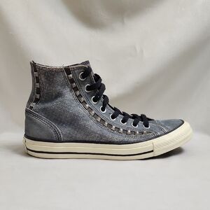 Converse CTAS Blue Stone Wash Denim Studded High Top Sneakers (W Size 8.5)